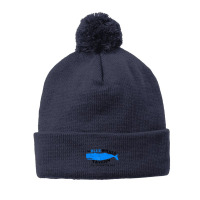 Blue Whale Tavern Distressed Pom Pom Beanie | Artistshot