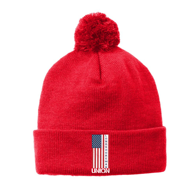 Union Member American Flag Longshoreman Pullover Hoodie Pom Pom Beanie | Artistshot