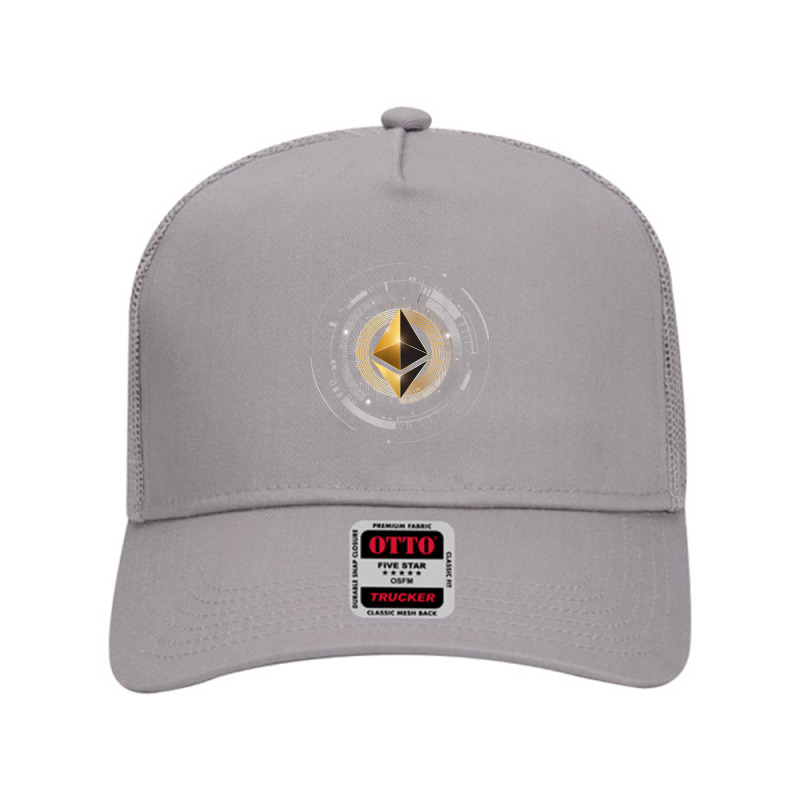 Ethereum Futuristic Payment Invest Currency Crypto Art T Shirt Mesh Back Trucker Hat by nurselrveigelcci | Artistshot