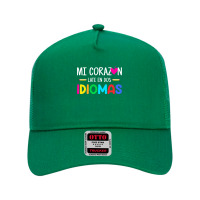 Mi Corazon Late En Dos Idiomas, Bilingual Spanish Teacher Mesh Back Trucker Hat | Artistshot