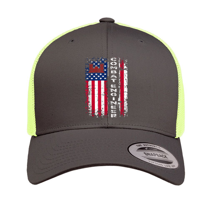 Combat Engineer Distressed American Flag   U.s. Military Retro Trucker Cap by daniellepaine | Artistshot