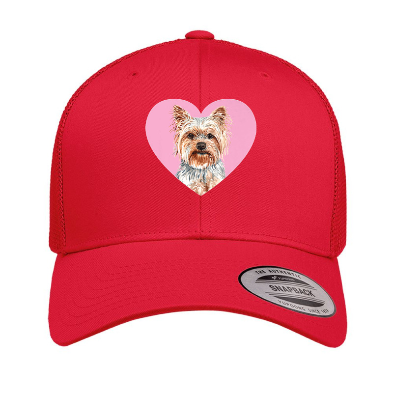 Yorkshire Terrier Valentines Day Pink Heart Yorkie Dog Lover Premium T Retro Trucker Cap by NatalieRoseHeinz | Artistshot