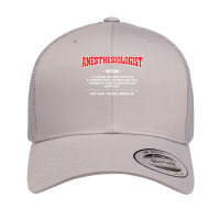 Anesthesiologist Definition Funny Anesthetist Humor T Shirt Retro Trucker Cap | Artistshot