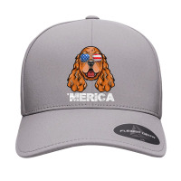 Cocker Spaniel Sunglasses American Usa Flag 4th Of July T Shirt Seamless Cap | Artistshot