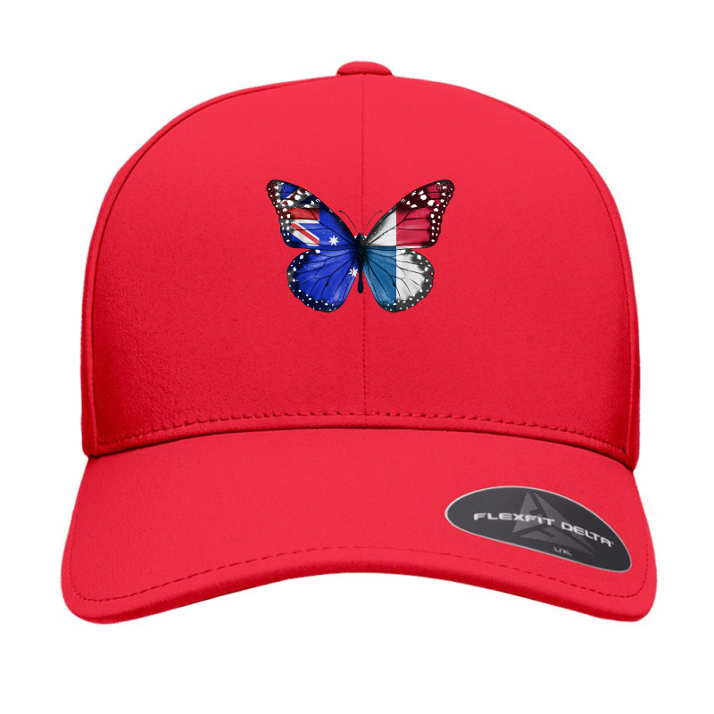 Australian Panamanian Flag Butterfly T Shirt Seamless Cap by vazwttopperve | Artistshot