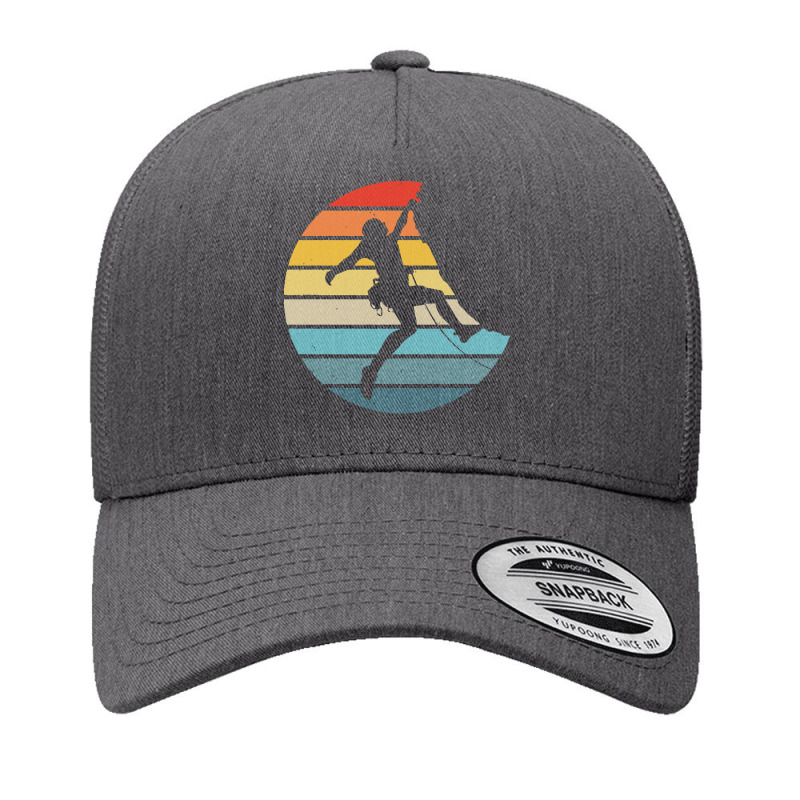 Bouldering T  Shirt Bouldering Silhouette On A Distressed Retro Sunset Yupoong Trucker Cap | Artistshot