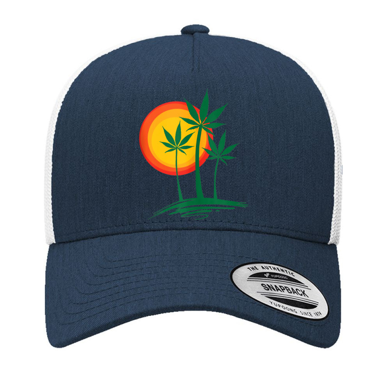 Beautiful Marijuana Weed Palm Tree Paradise Tank Top Yupoong Trucker Cap by jermonmccline | Artistshot