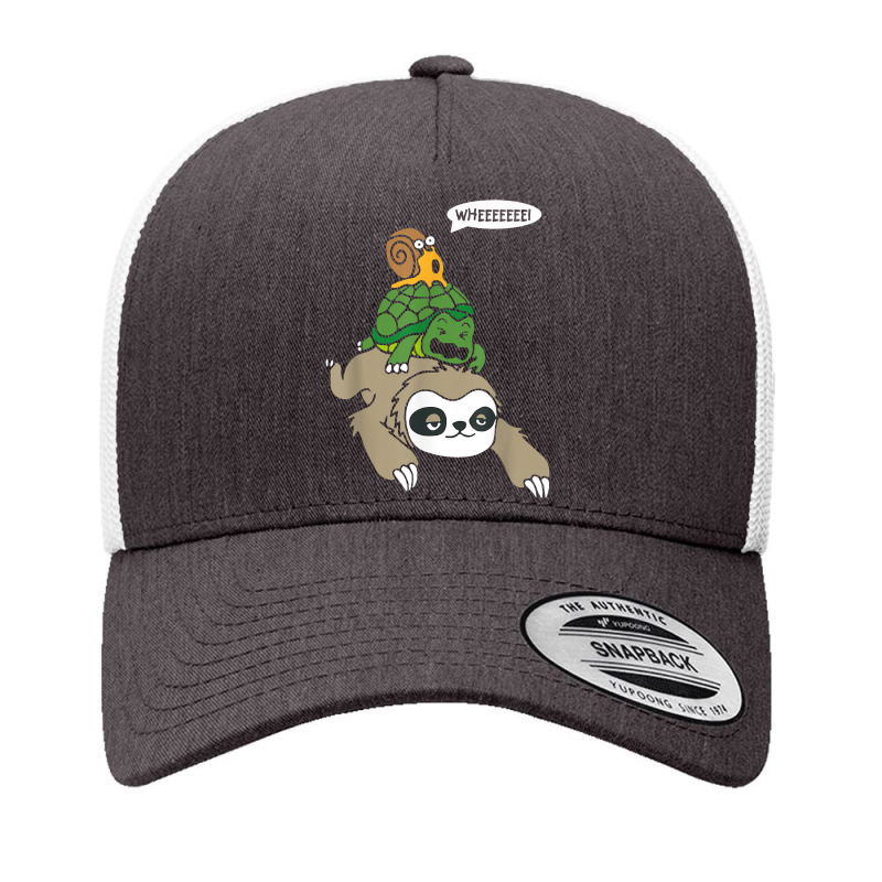 Wheeee! Sloth Turtle Snail Funny Animal Lover Running Tee T Shirt Yupoong Trucker Cap by jermonmccline | Artistshot