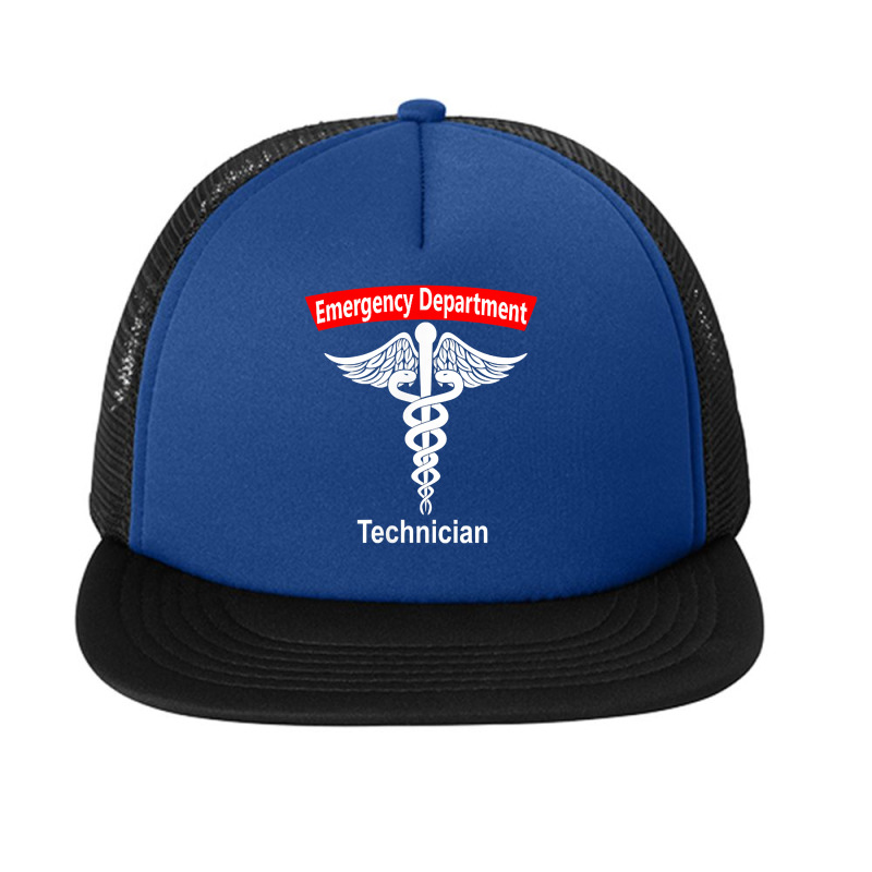 Emergency Department Technician Ed Tech Medical Caduceus Er T Shirt Foam Snapback Hat | Artistshot