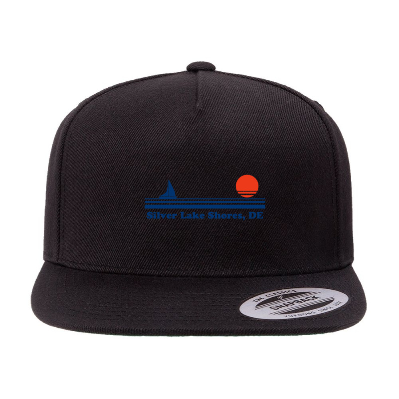 Silver Lake Shores, De   Sailboat Sunrise   Silver Lake Shores Delawar 5 Panel Snapback Cap | Artistshot