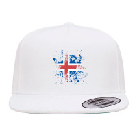 Iceland Flag Ink Vectors 5 Panel Snapback Cap | Artistshot