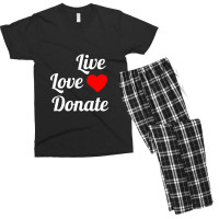 Live Love Donate White Men's T-shirt Pajama Set | Artistshot