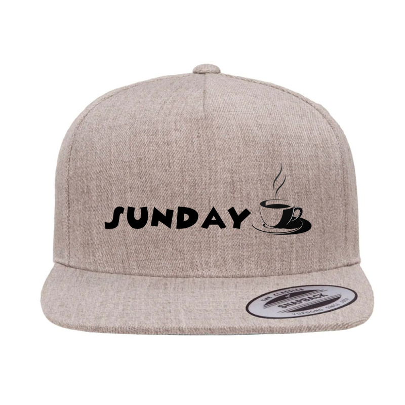 Sunday Text 5 Panel Snapback Cap | Artistshot