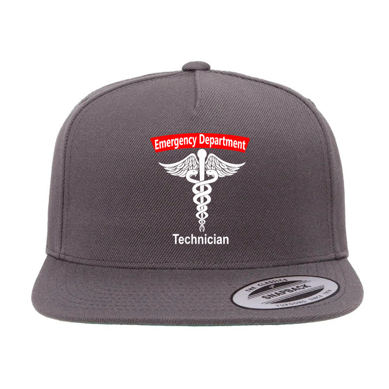 Emergency Department Technician Ed Tech Medical Caduceus Er T Shirt 5 Panel Snapback Cap | Artistshot