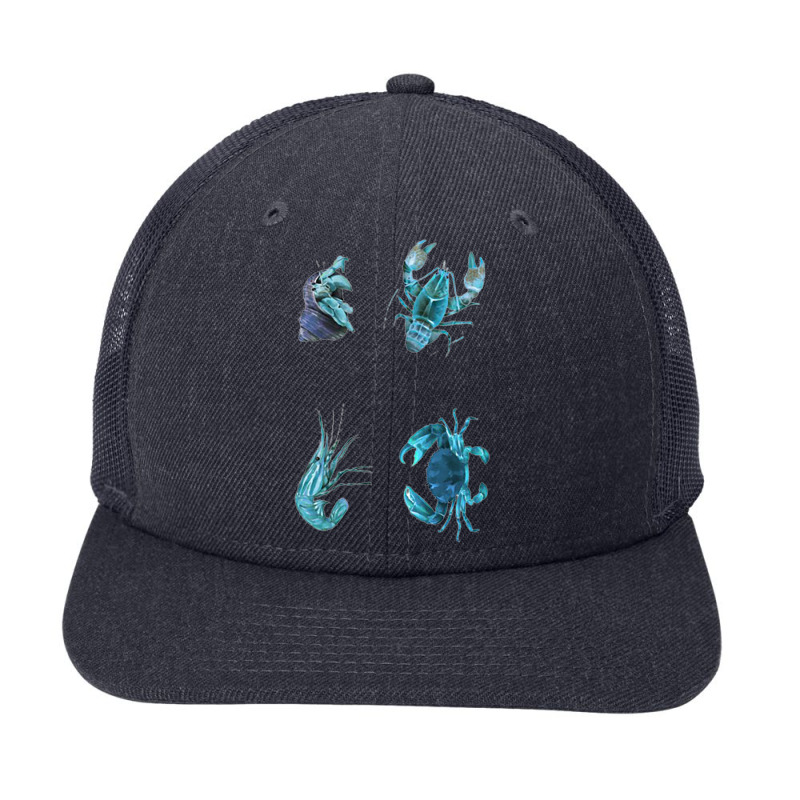 Aqua Colored Crustacean Snapback Trucker Cap | Artistshot