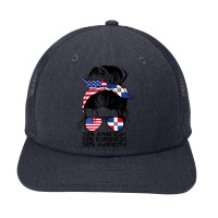 Womens Half American And Half Dominican Messy Bun Dominicana Snapback Trucker Cap | Artistshot