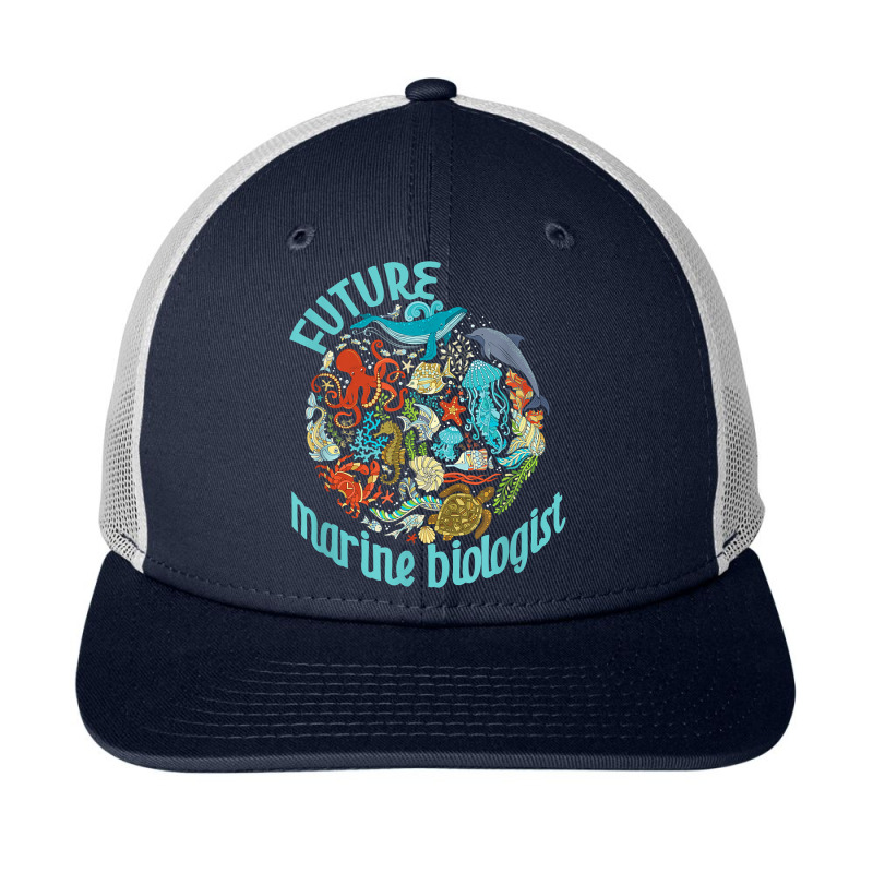 Future Marine Biologist Ocean Life Drawing Whale Octopus Snapback Trucker Cap | Artistshot