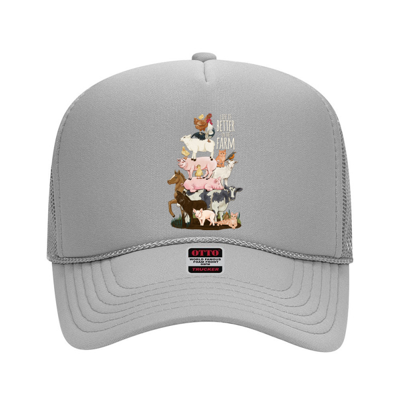 Life Is Better On The Farm, Cute Animals, Country Farm Girl Pullover H Foam Trucker Hat by cm-arts | Artistshot