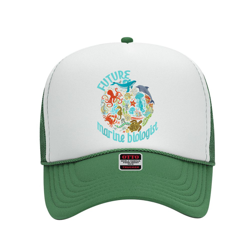 Future Marine Biologist Ocean Life Drawing Whale Octopus Foam Trucker Hat | Artistshot