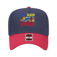 Eat Sleep Build Repeat Building Funny Builders Adjustable Baseball Cap | Artistshot