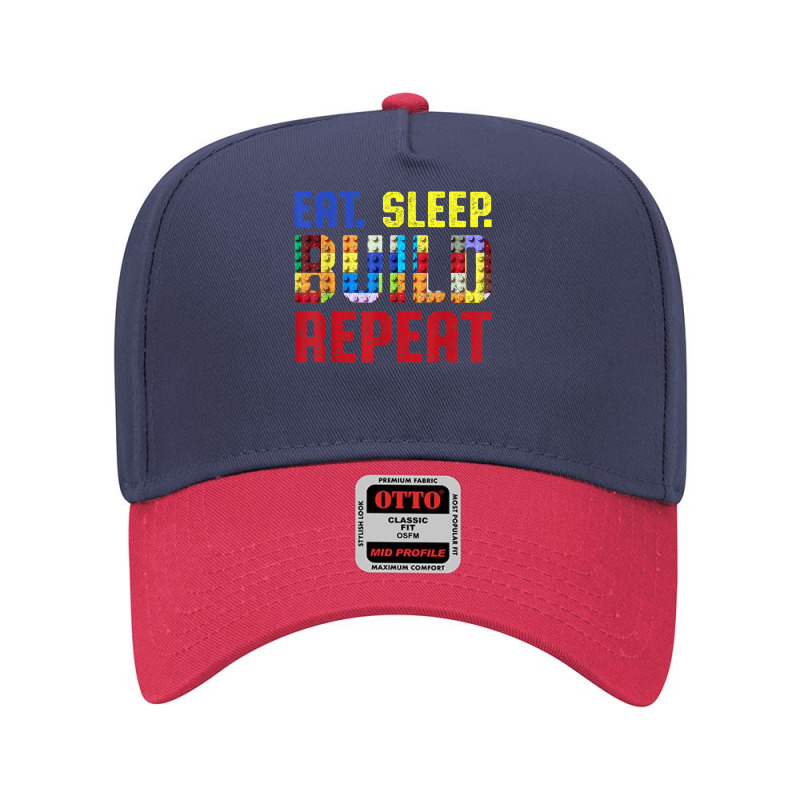 Eat Sleep Build Repeat Building Funny Builders Adjustable Baseball Cap | Artistshot