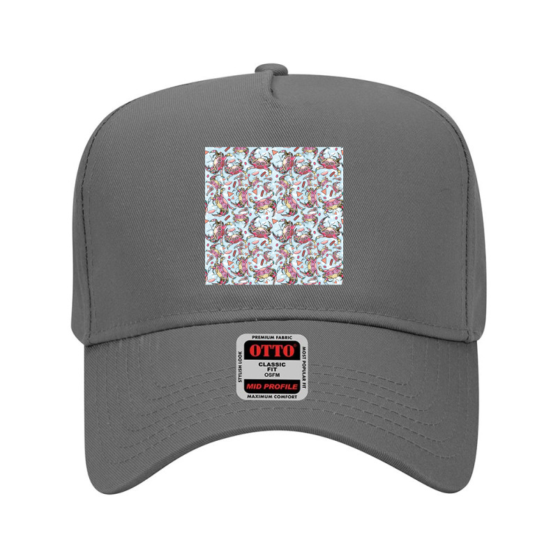 Crustaceancore Crab Pattern Adjustable Baseball Cap | Artistshot