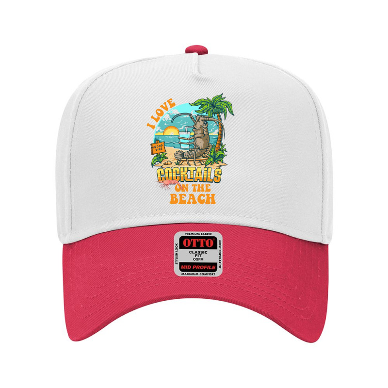 Crustacean Core, I Love Cocktails On The Beach Adjustable Baseball Cap | Artistshot