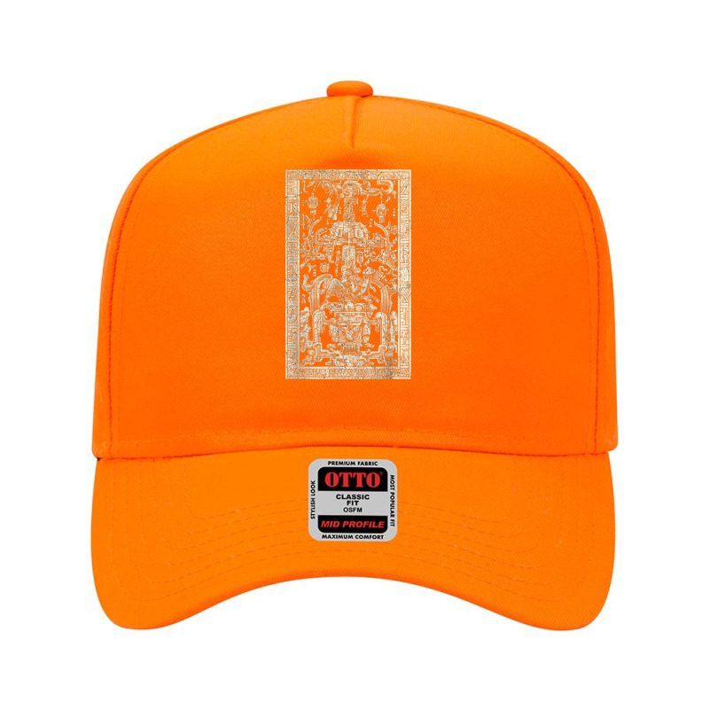 King Pakal's Spaceship Mayan Time Traveler Ancient Carving Adjustable Baseball Cap by CruzChapman | Artistshot