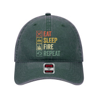 Fire T  Shirt Funny Eat Sleep Fire Repeat Retro Vintage Gift T  Shirt Dyed Cap | Artistshot