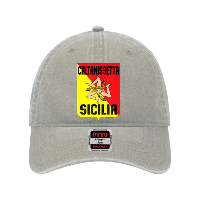 Caltanissetta Sicilia Sicily Flag Trinacria Province Dyed Cap | Artistshot