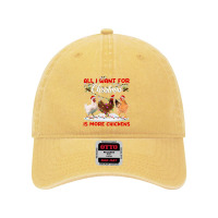 All I Want For Christmas Is More Chickens Santa Hat Lights Dyed Cap | Artistshot