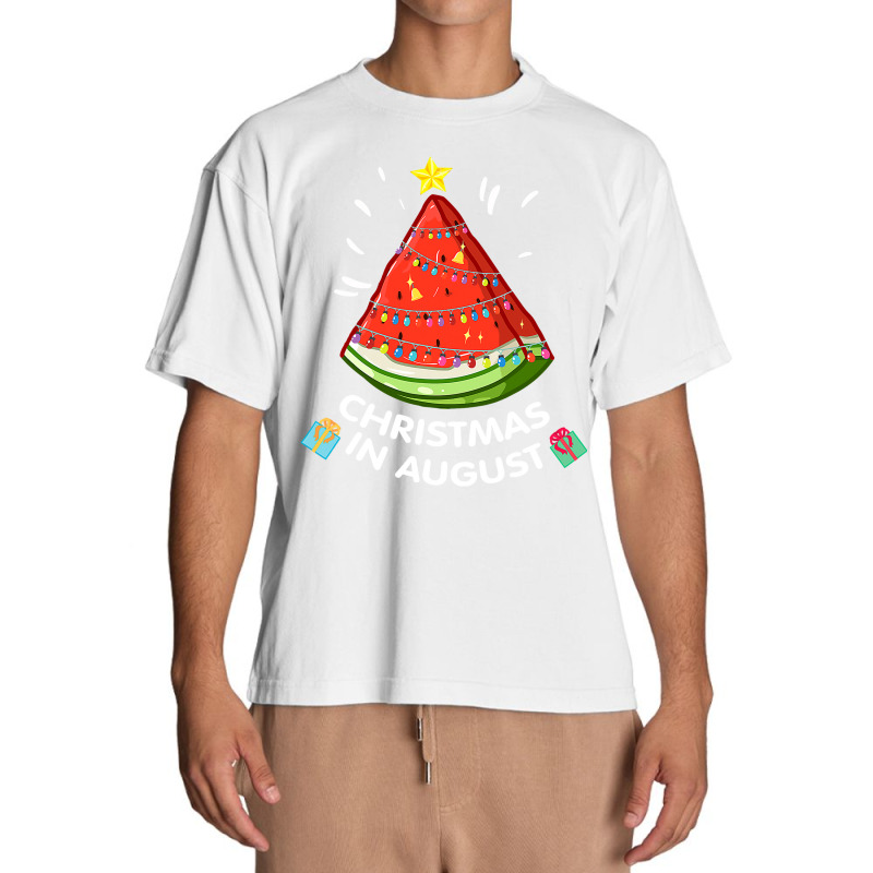 Christmas In August Watermelon Santa Summer Tree Urban Heavy T-shirt by ElizabethAtist | Artistshot