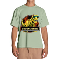 Daddysaurus Fathers Day T Rex Dinosaur Daddy Saurus Men Urban Heavy T-shirt | Artistshot