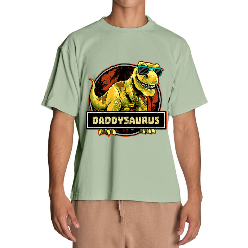 Daddysaurus Fathers Day T Rex Dinosaur Daddy Saurus Men Urban Heavy T-shirt | Artistshot