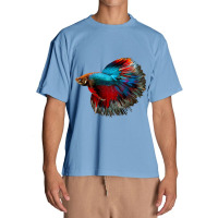 Red Blue Betta Fish Jambrong Urban Heavy T-shirt | Artistshot