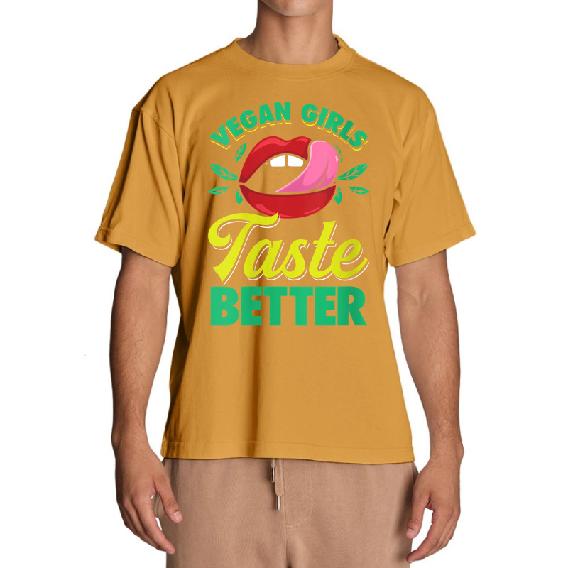 Womens Vegan Girls Taste Better Women Mouth Veggie V Neck T Shirt Urban Heavy T-shirt | Artistshot