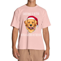 Christmas Is Better With A Golden Retriever Shirt Cute Christmas Golde Urban Heavy T-shirt | Artistshot