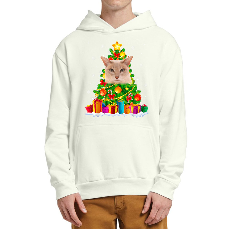 Cute Tonkinese Cat Lover Christmas Tree Xmas Holidays T Shirt Urban Pullover Hoodie | Artistshot