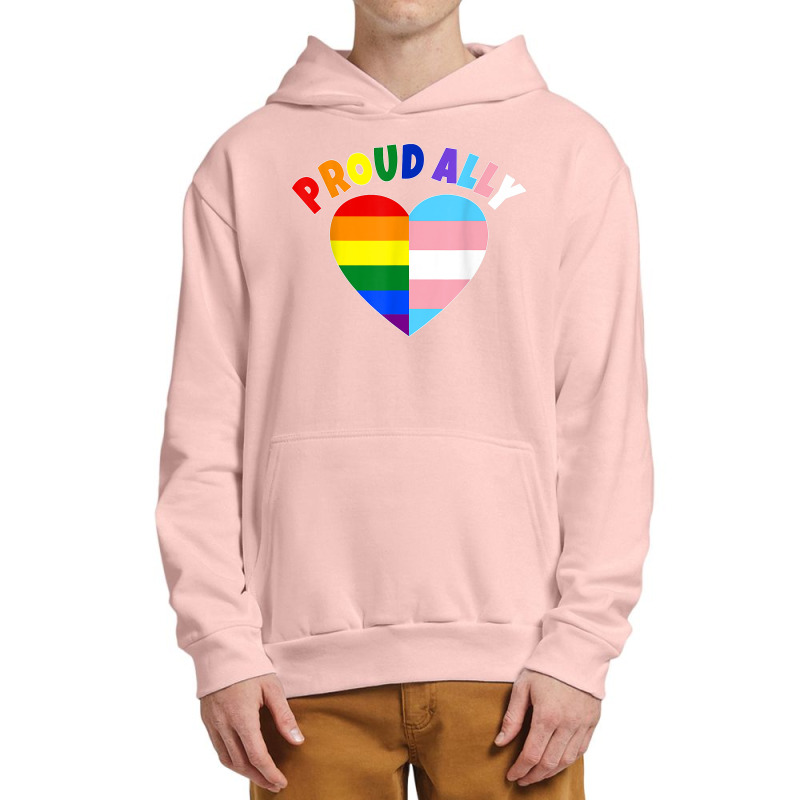 Proud Ally Lgbt Rainbow Heart Tee  Gay Pride Month Urban Pullover Hoodie | Artistshot