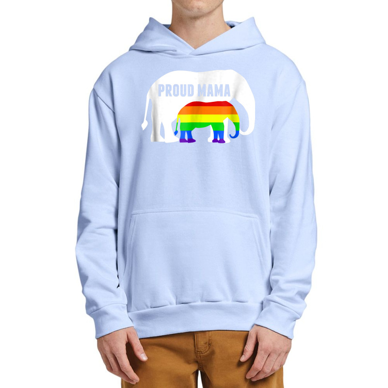 Proud Lgbt Mama Rainbow Elephant   Gay Pride Mom Urban Pullover Hoodie | Artistshot