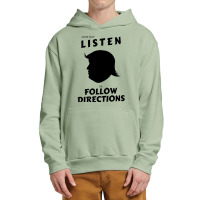 Does Not Listen Or Follow Directions Trump Silhouette Active Urban Pullover Hoodie | Artistshot