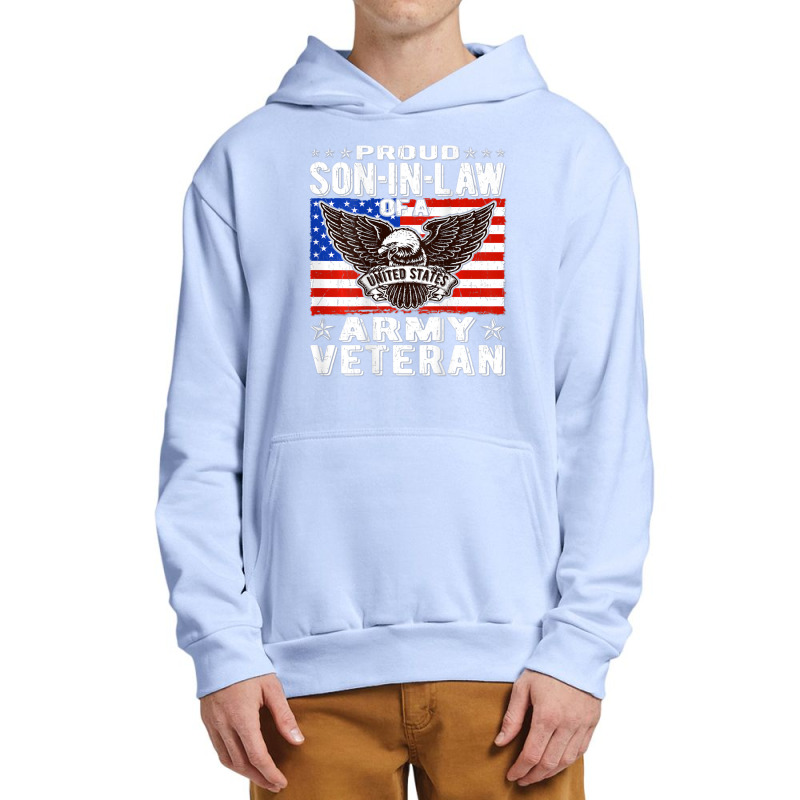 Mens Proud Son-in-law Of Army Veteran Patriotic Military Family Urban Pullover Hoodie by bummercaught | Artistshot