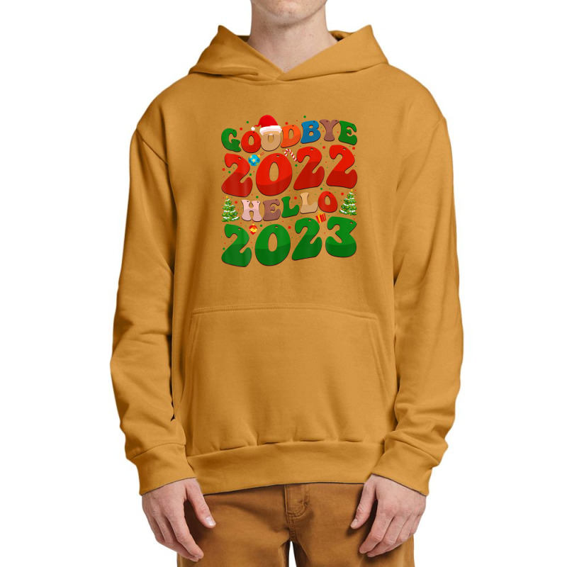 Goodbye 2022 Hello 2023 Retro Groovy Christmas New Year 2023 Urban Pullover Hoodie | Artistshot