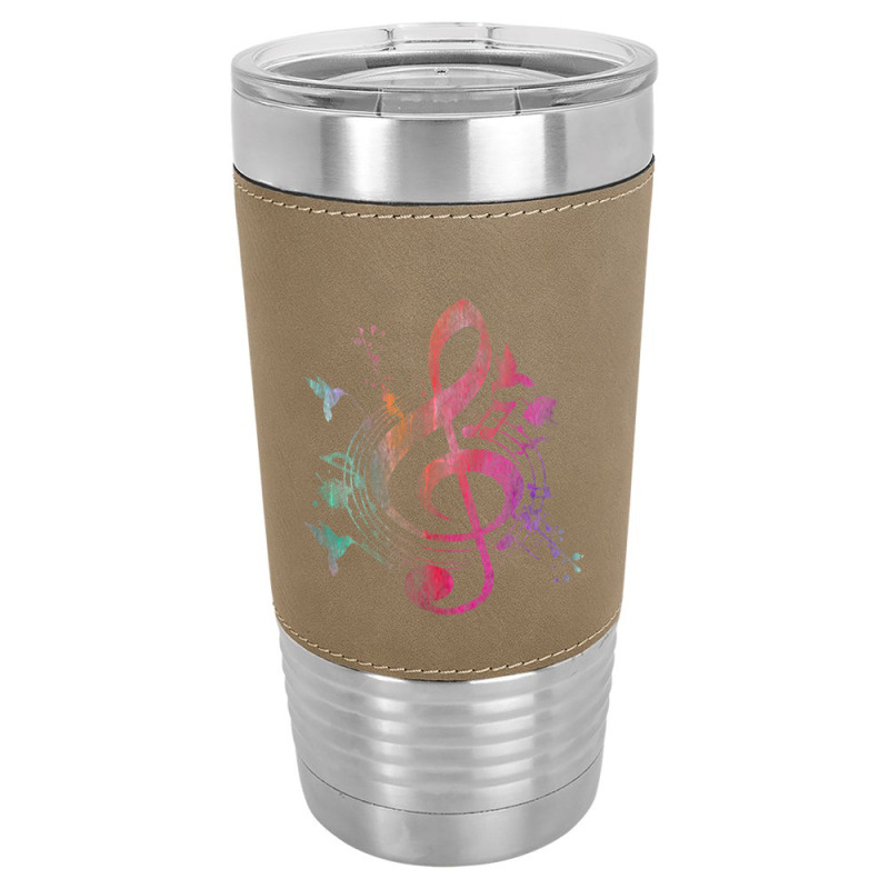 Music Musical Instrument Birds Treble Clef Leatherette Tumbler | Artistshot