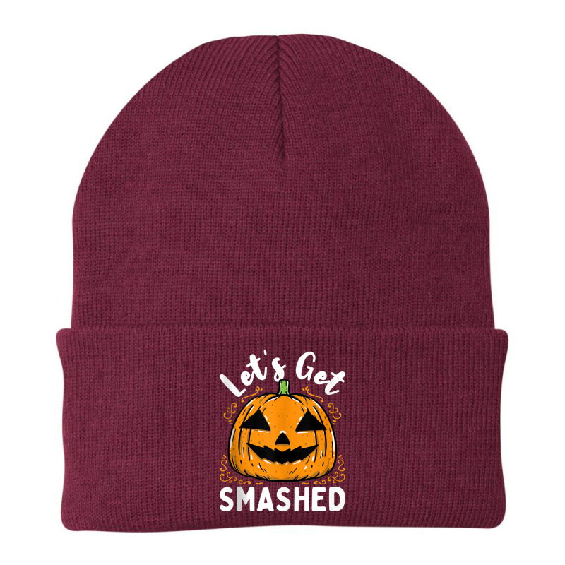 Lets Get Smashed Funny Pumpkin Halloween Drinking Costume Tank Top Beanie by cm-arts | Artistshot