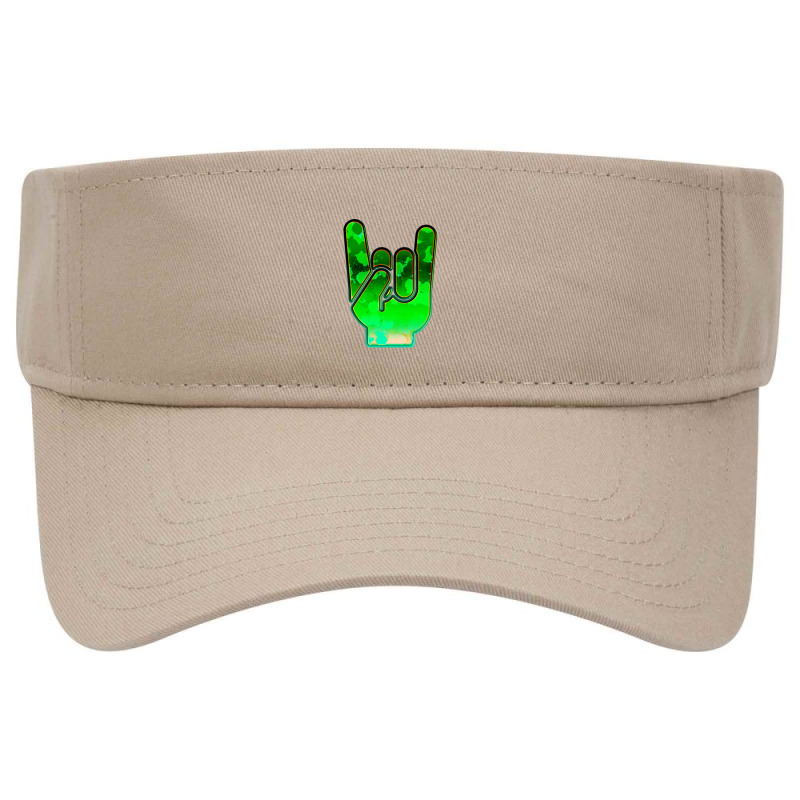 Rock Hand Gesture Space Green Rock N Roll Salute Visor hat by TerryFoutch | Artistshot