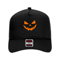 Halloween Costume Jack O Lantern Pumpkin Face Women Men Mesh Back Trucker Hat | Artistshot