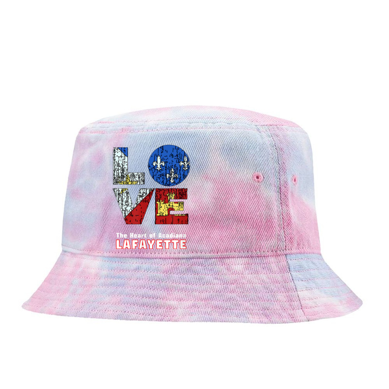 Lafayette   Love   The Heart Of Acadiana Tie Dyed Bucket Hat | Artistshot