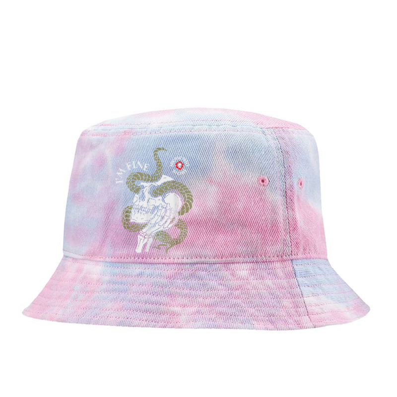 I'm Fine   Memento Mori   Traditional Tatto Occult Graphic T Shirt Tie Dyed Bucket Hat | Artistshot