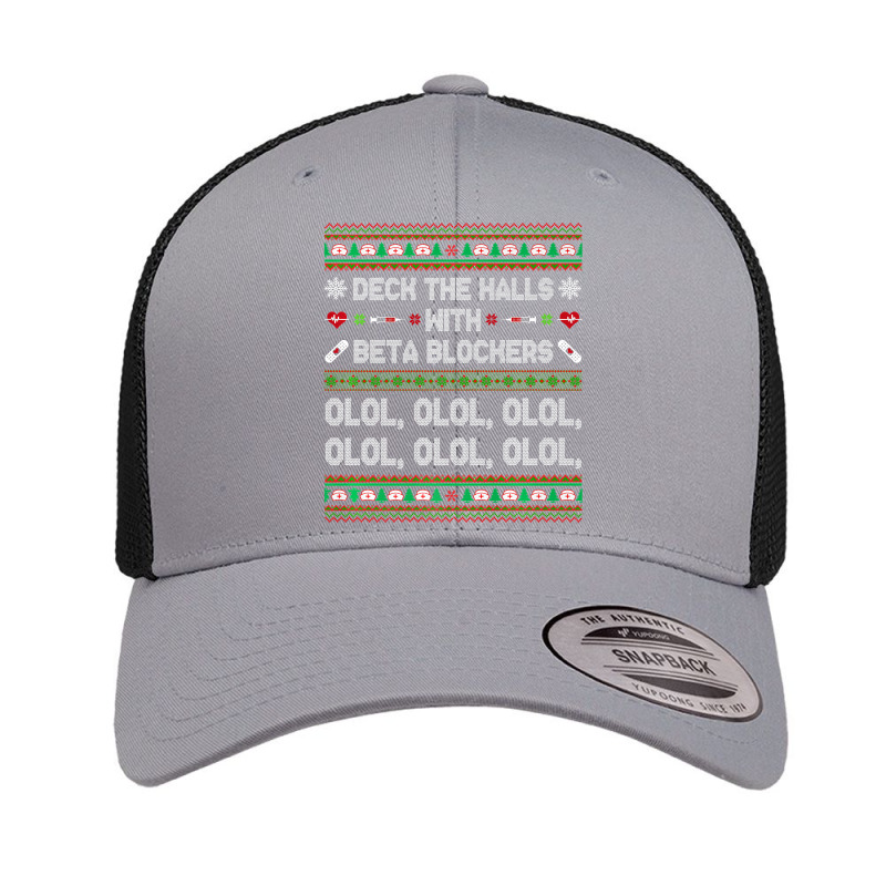 Deck The Halls With Beta Blockers Funny Nurse Christmas Ugly Premium T Retro Trucker Cap by Saiful_Siddique | Artistshot